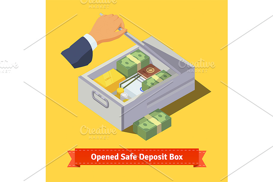 Hand opening a safe deposit box