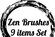 Zen circle brushes 9 shapes set