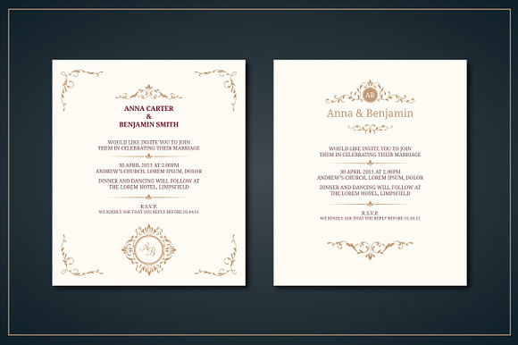 Wedding invitations with monograms in Wedding Templates - product preview 1