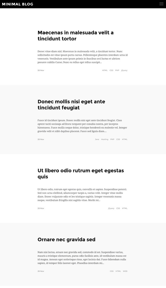 Minimal Blog Drupal 7 Template in Drupal Themes - product preview 2