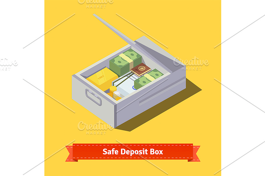 Safe deposit box full of money