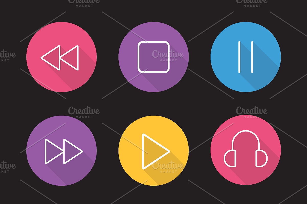 Audio player icons. Vector in Graphics - product preview 8