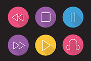 Audio player icons. Vector