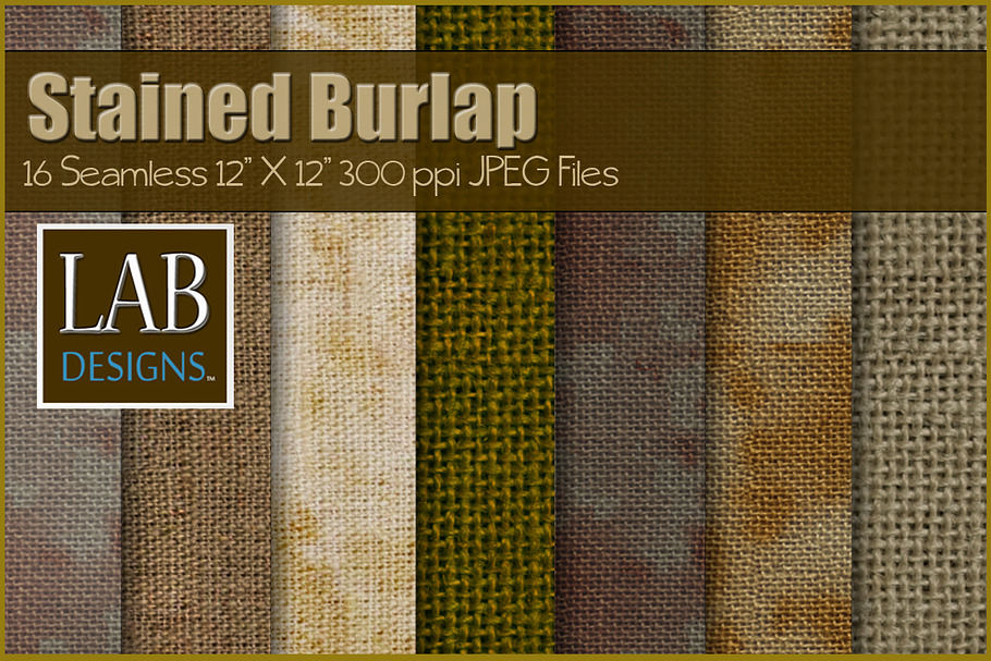 16 Stained Burlap Textures
