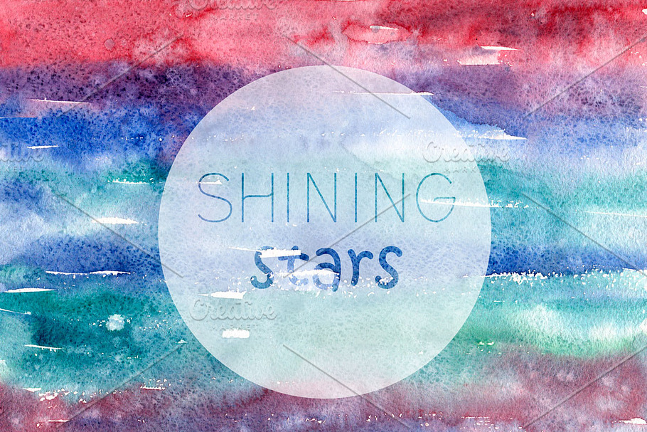 Shining stars watercolor texture in Textures - product preview 8