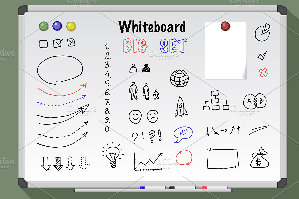 Whiteboard big set. Vector  in Presentation Templates - product preview 8