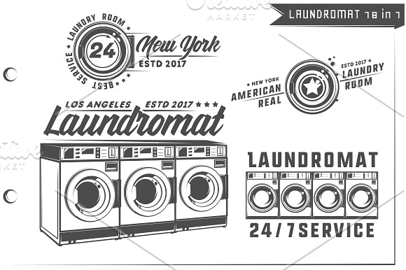 18 in 1 Set of Laundromat in Objects - product preview 3