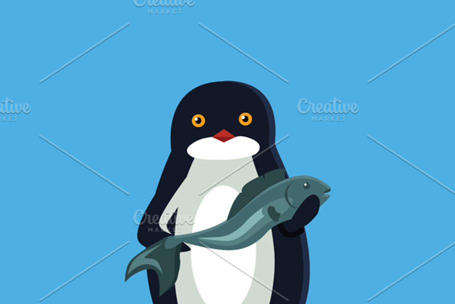 Set of Animal Pinguin Design Flat
