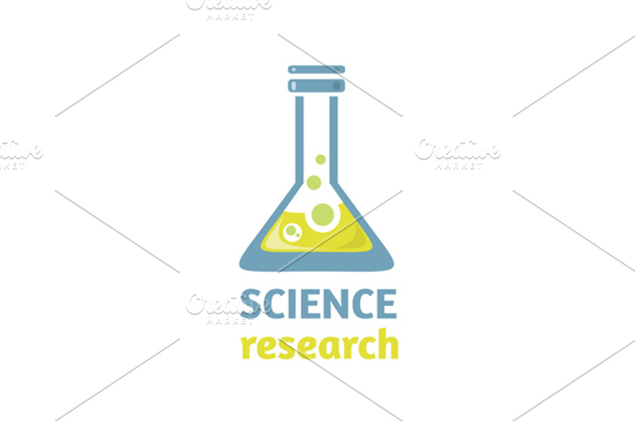 Science Research Logo Design Flat