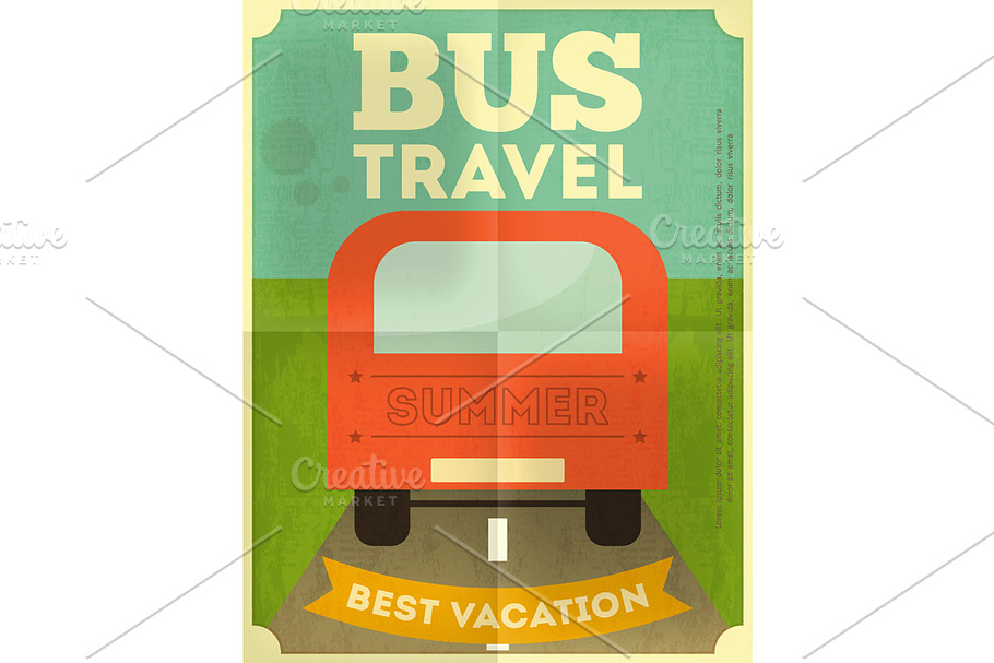 Bus Travel Poster in Illustrations - product preview 8
