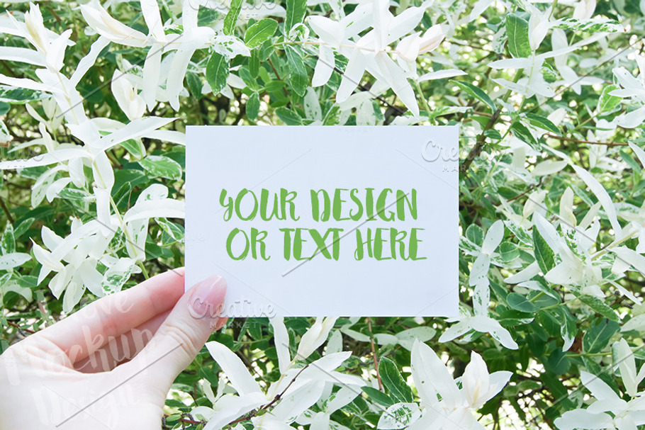 White Card in Hand / PSD, Mockup in Print Mockups - product preview 8