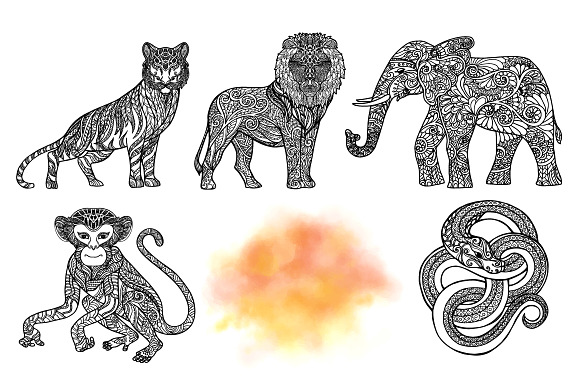 5 Decorative African Animals in Illustrations - product preview 1