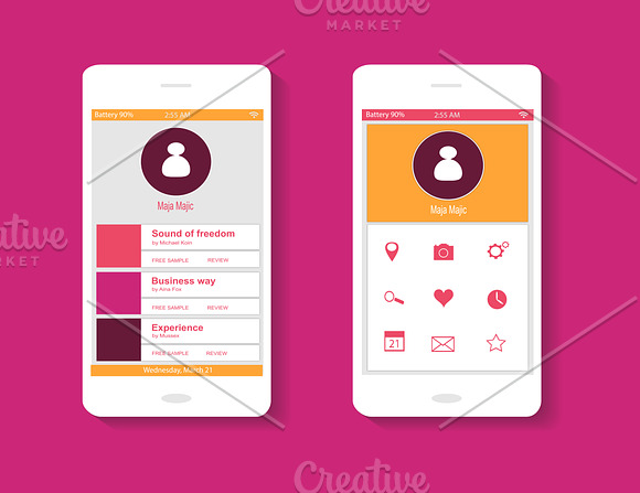 User interface flat mobile design  in Mobile & Web Mockups - product preview 2