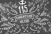115 Handsketched Vector Elements Kit