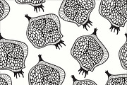 Seamless Pattern with Pomeganate
