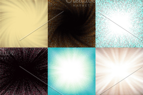 18 halftone burst backgrounds in Illustrations - product preview 1