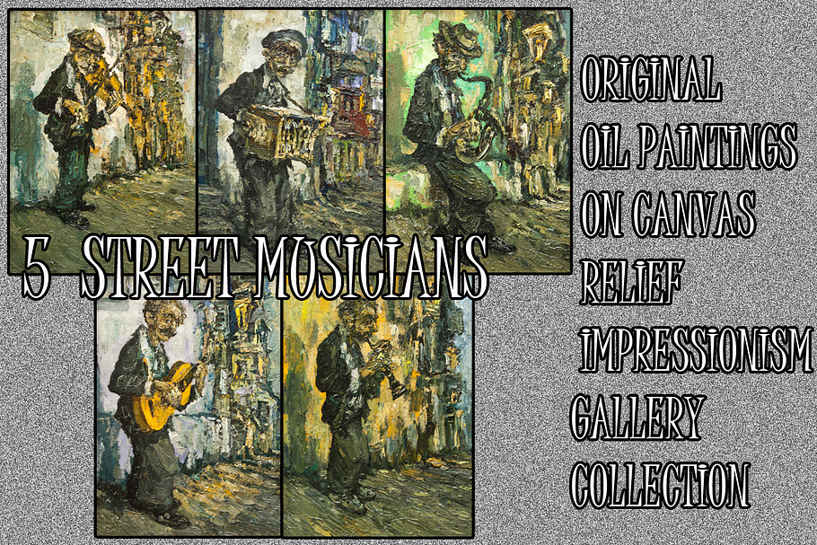 STREET MUSICIANS PAINTINGS in Illustrations - product preview 8