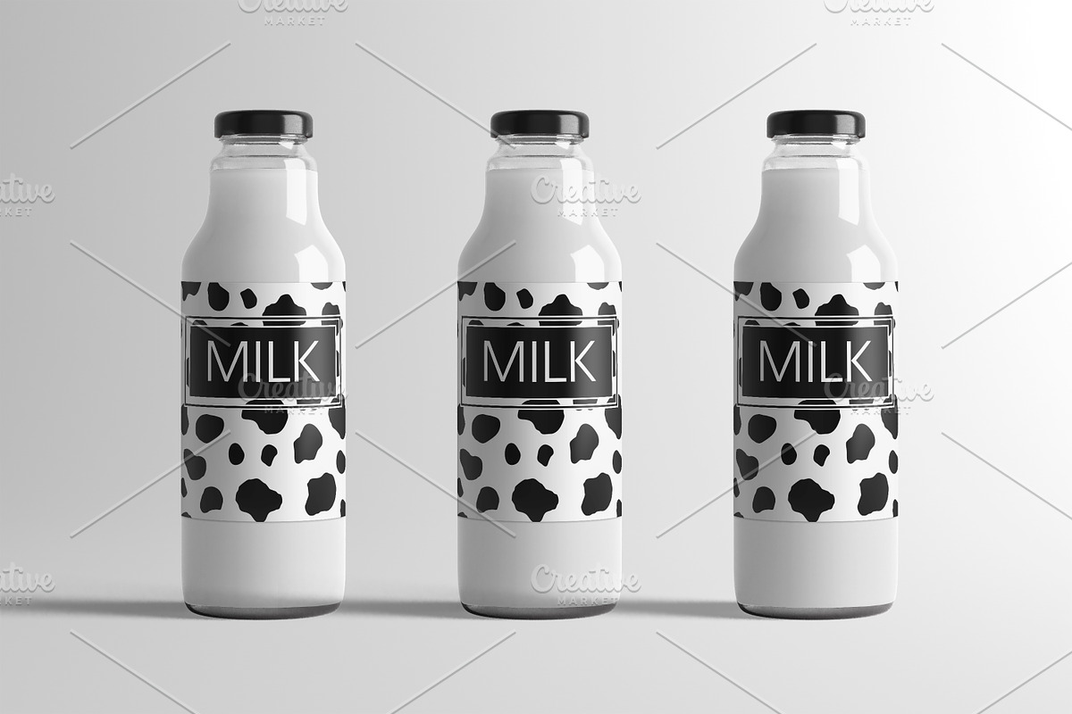 Milk Bottle Mock-Up in Product Mockups - product preview 8