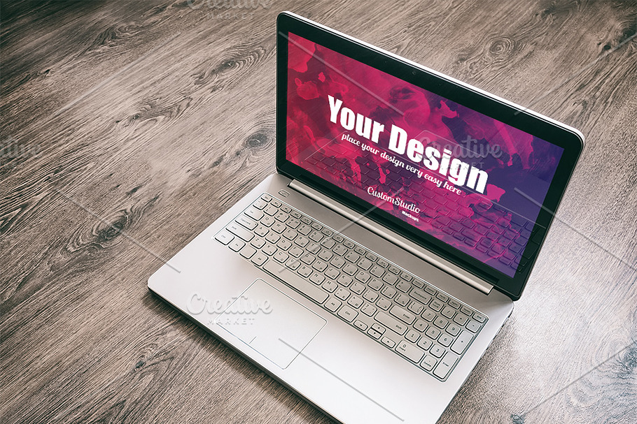 Laptop computer PSD Mockup in Mobile & Web Mockups - product preview 8