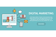 Digital marketing concept banner