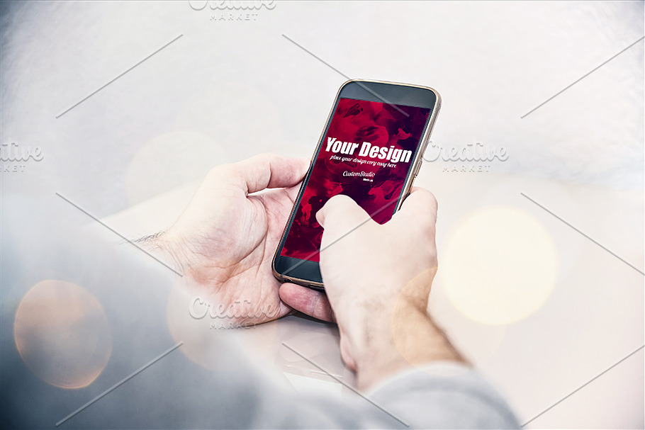 Smartphone in Man's hands PSD Mockup in Mobile & Web Mockups - product preview 8