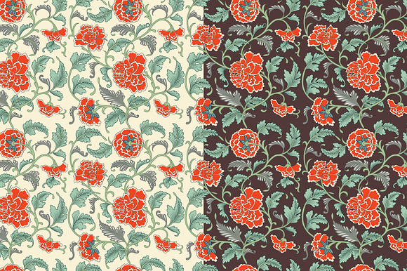 Floral Chinese patterns and cards in Patterns - product preview 1