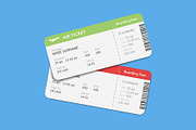 Set of the airline boarding pass