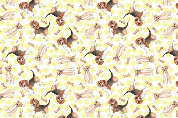 Watercolor Seamless Patterns - Dogs in Patterns - product preview 3