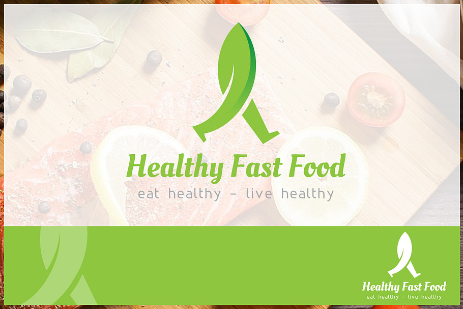 Healthy Fast Food Logo Template