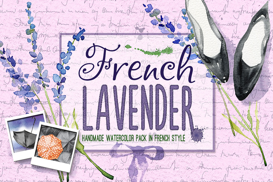 Watercolor Lavender Design Big Pack in Patterns - product preview 8