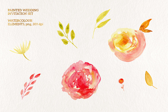 Painted Wedding Invitation Set in Wedding Templates - product preview 4