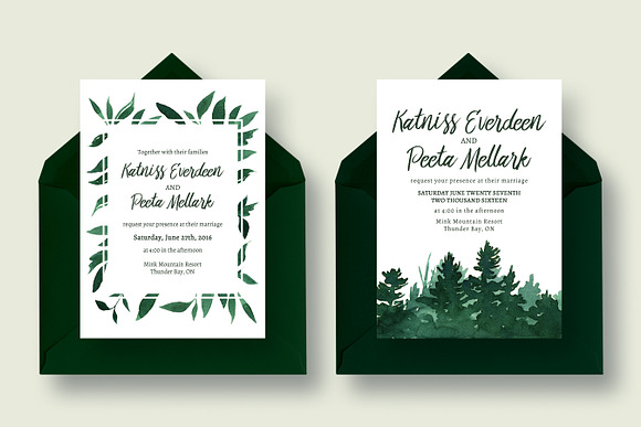 Wild Greenery Wedding Collection in Wedding Templates - product preview 5