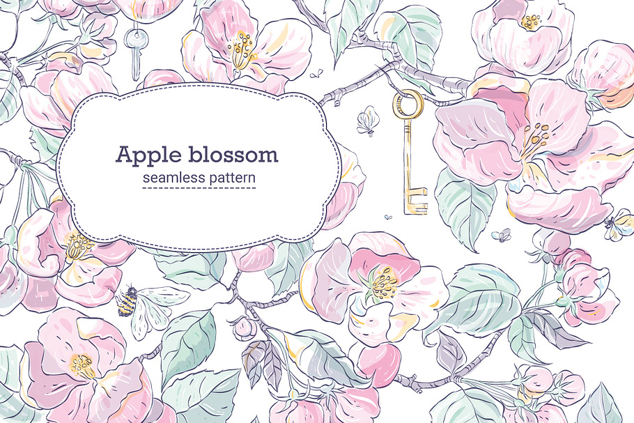 Apple blossom pattern in Patterns - product preview 8