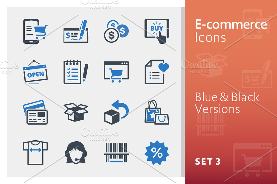 E-commerce Icons Set 3 - Blue Series