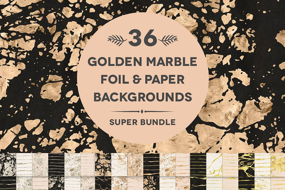 36 Golden Marble Foil & Papers