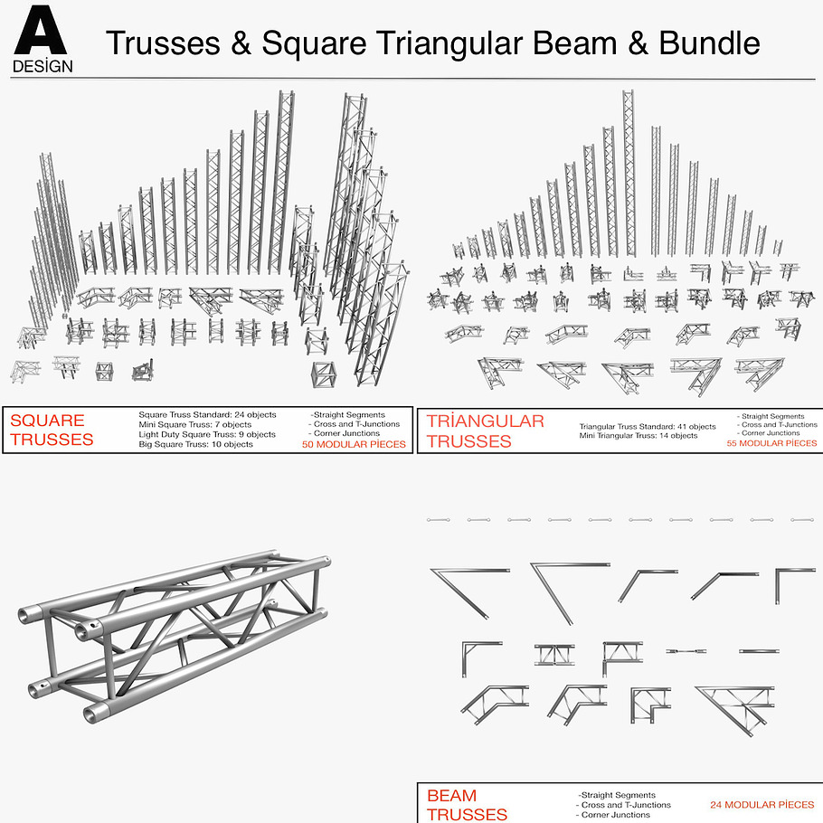 Trusses Collection - 129 PCS Modular in Furniture - product preview 1