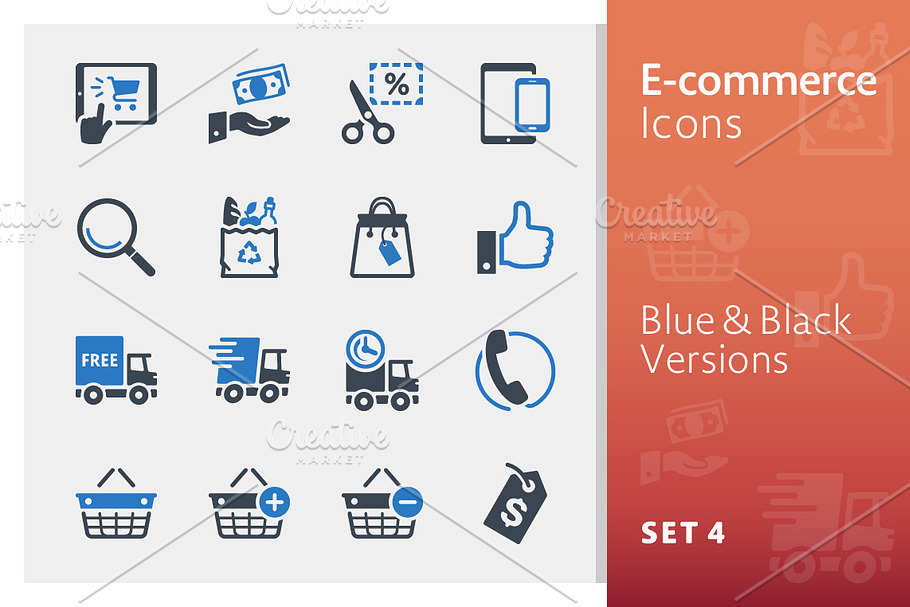 E-commerce Icons Set 4 - Blue Series