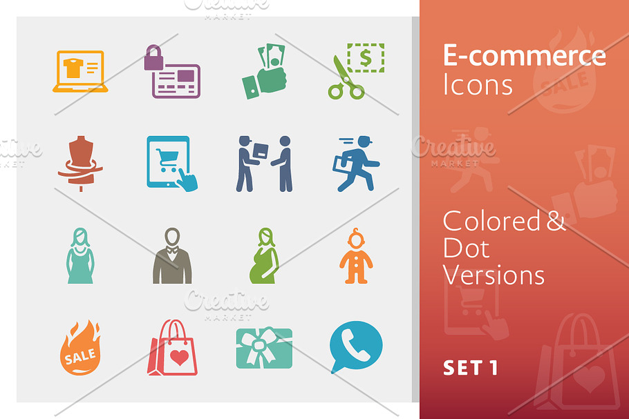 E-commerce Icons Set 1 | Colored