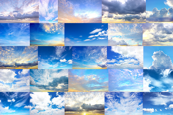 Sky Overlays - 44 Cloud Pictures in Photoshop Layer Styles - product preview 1