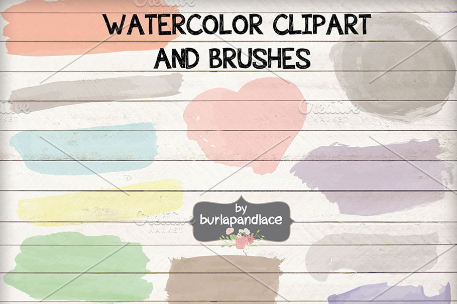 Vector Watercolor clipart in Illustrations - product preview 8