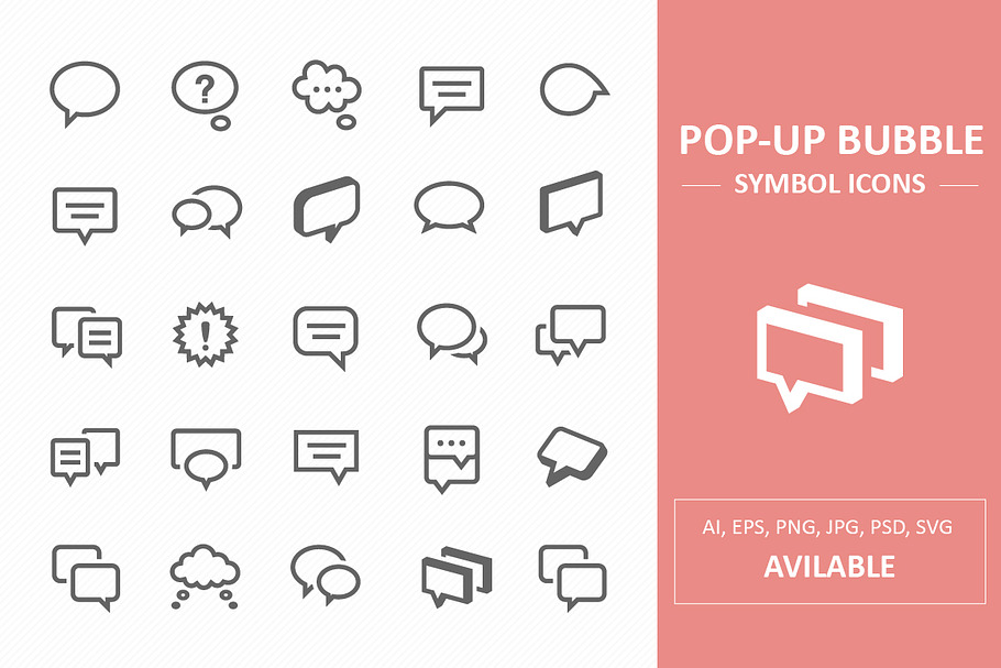 Pop-Up Bubble Symbol Icons in Text Message Icons - product preview 8