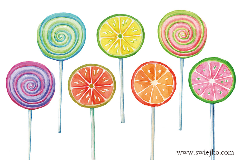 Watercolor Clip Art,Lollipop