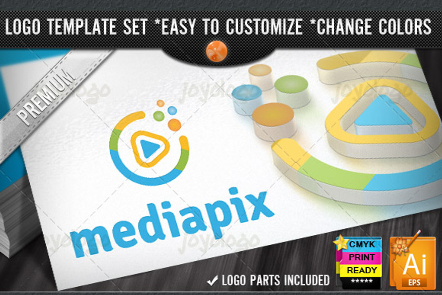 Music Video Circle Play Media Logo in Logo Templates - product preview 8