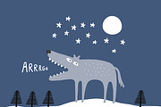 Wolf in a winter landscape