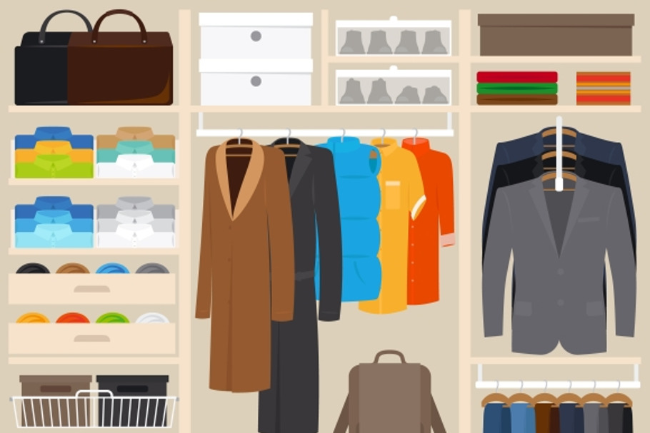 Clothes wardrobe vector illustration in Graphics - product preview 8