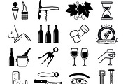 Tasting wine icons