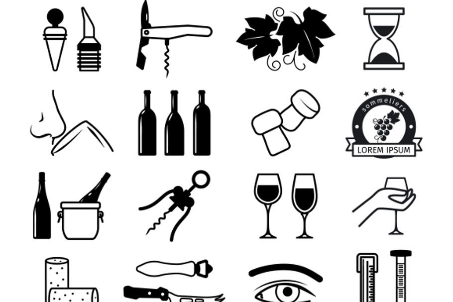 Tasting wine icons in Graphics - product preview 8
