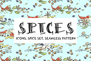 Spices. Doodle set