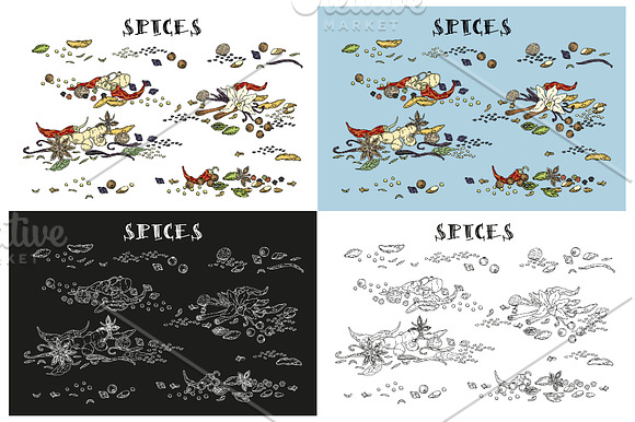 Spices. Doodle set in Illustrations - product preview 3