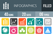 40 Infographics Filled Icons